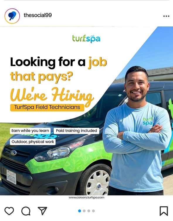 Hiring announcement post created by The Social 99