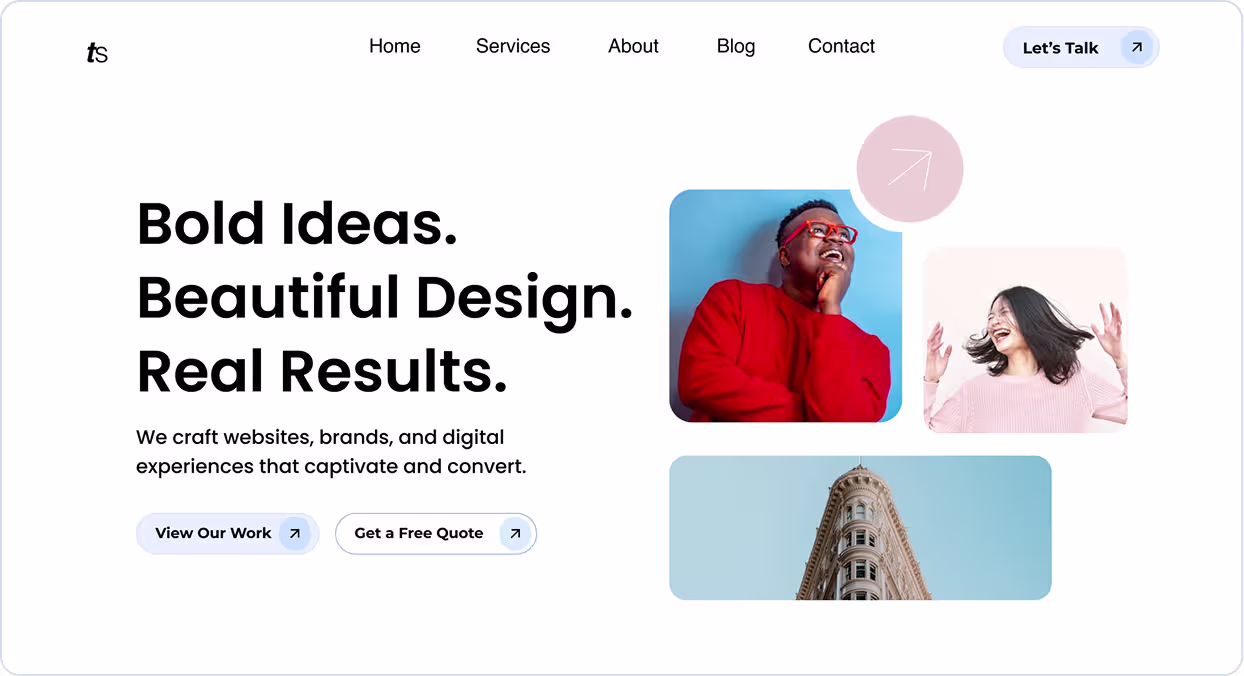 Website screenshot as testimonial